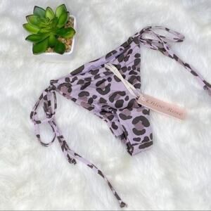 Chloe Rose Dream On Side Tie Bottom in Purple Leopard NWT